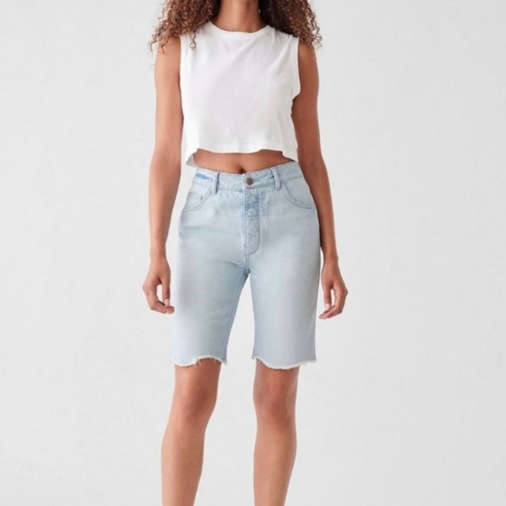 DL1961 Clara Denim Cut Offs Shorts Bermudas Retro Light Wash 50s 60s NWT